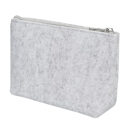 Stationery Storage Zipper Pouch Office Organizer Light Gray