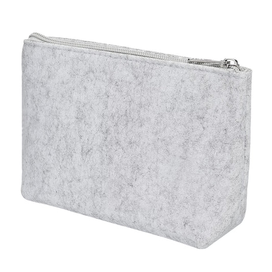 Stationery Storage Zipper Pouch Office Organizer Light Gray