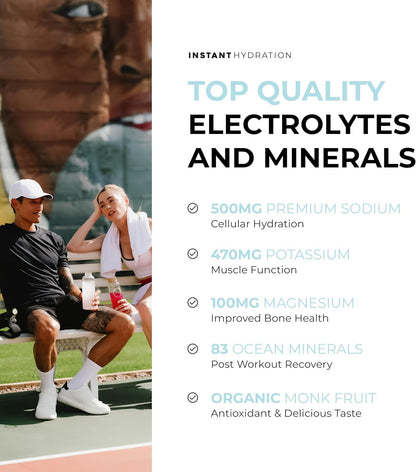 Electrolytes Powder Packets - Variety Pack - Zero Sugar - Keto, Vegan, Gluten-Free, Non-Gmo - Boost Recovery, Brain Function, Muscle & Tissue Health - 12 Sticks