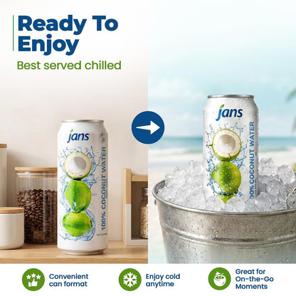 100% Coconut Water with Pulp, Unsweetened, 16.57 Fl Oz, Pack of 12