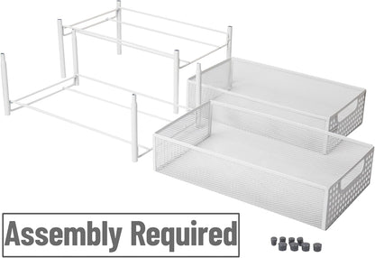Accessory Organizer, Supply Storage, Desktop, Crafts, Office, Metal Mesh, 8"L X 12.5"W X 11.25"H, White