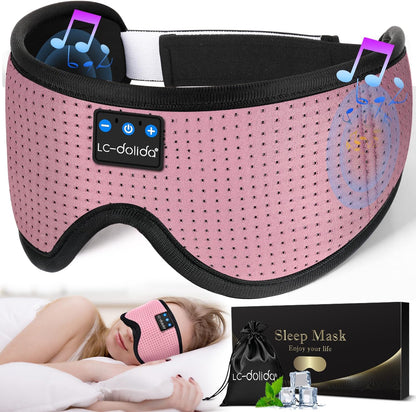 Sleep Mask with Bluetooth Headphones, Sleep Headphones Bluetooth Sleep Mask 3D Sleeping Headphones for Side Sleepers Best Gift and Travel Essential