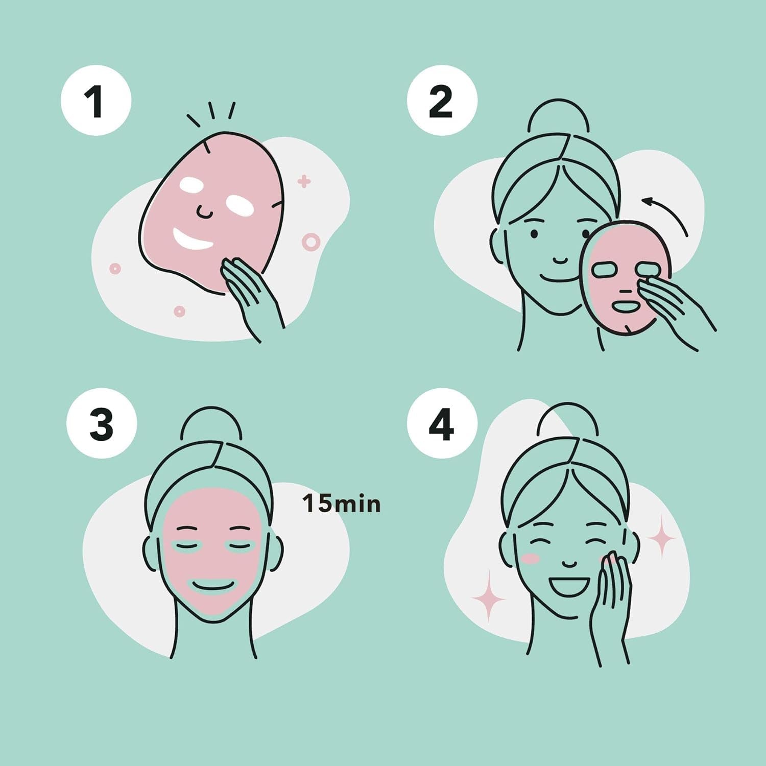 Celavi Korean Face Mask Sheet Set, Spa Masks, 12 Pack C Set