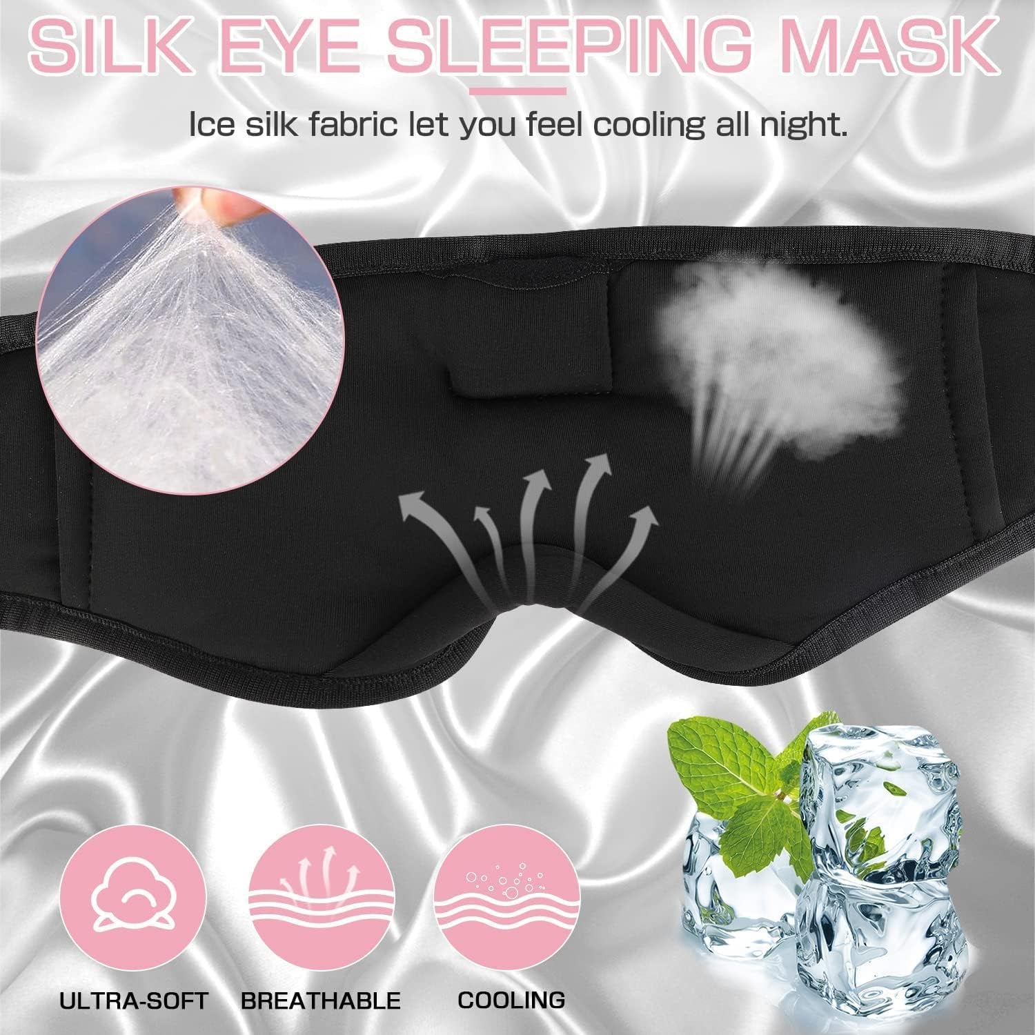 Sleep Mask with Bluetooth Headphones, Sleep Headphones Bluetooth Sleep Mask 3D Sleeping Headphones for Side Sleepers Best Gift and Travel Essential