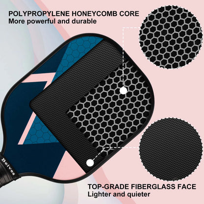 Get Ready for Fun: Pickleball Paddles Set of 4 with Lightweight Fiberglass Rackets, 4 Balls, and Stylish Carry Bag!