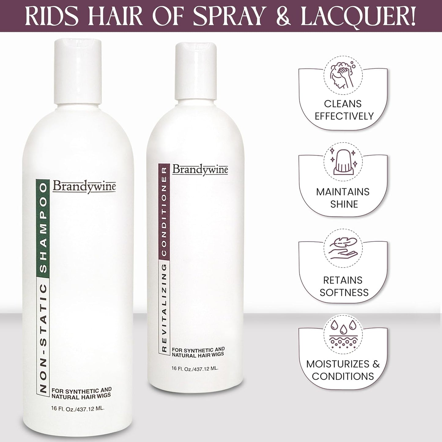 Non Static Shampoo & Revitalizing Conditioner, 16 Oz, 2 Pack Bundle