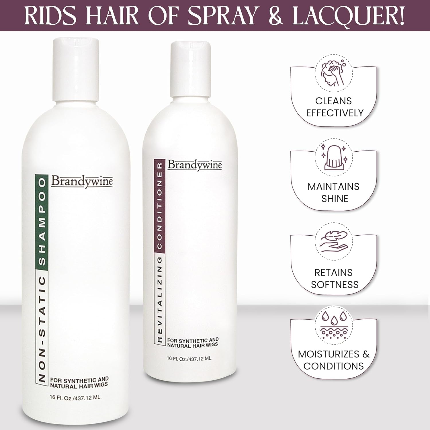 Non Static Shampoo & Revitalizing Conditioner, 16 Oz, 2 Pack Bundle