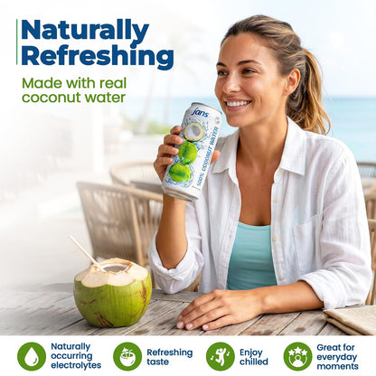 100% Coconut Water with Pulp, Unsweetened, 16.57 Fl Oz, Pack of 12