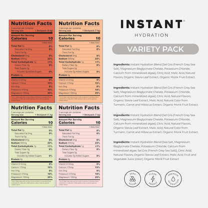 Electrolytes Powder Packets - Variety Pack - Zero Sugar - Keto, Vegan, Gluten-Free, Non-Gmo - Boost Recovery, Brain Function, Muscle & Tissue Health - 12 Sticks