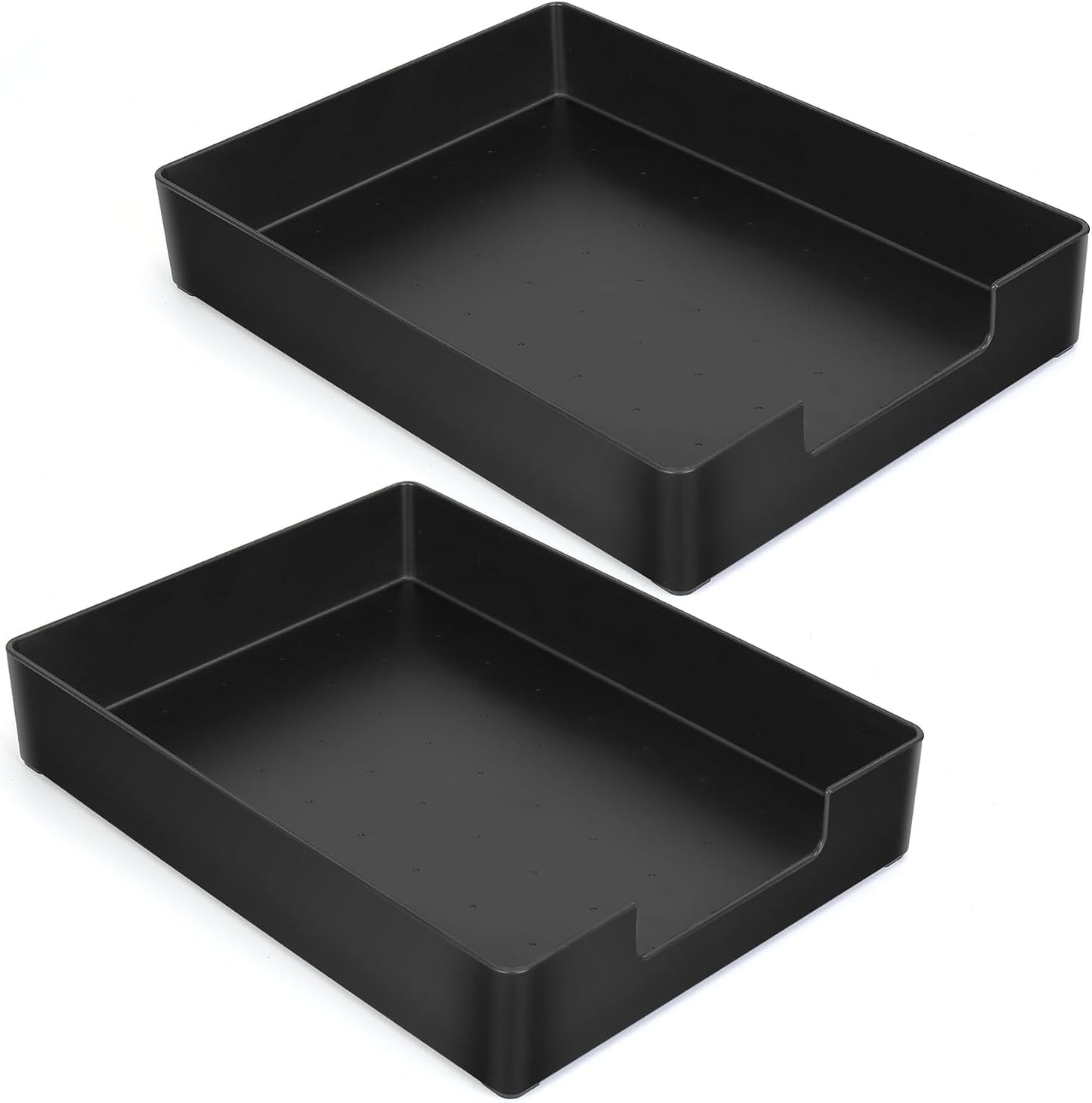 Letter-Size Tray, 2PCS Plastic Stackable A4 Paper Tray, Desk Drawer Organizer, Multi-Use Large Storage Basket for Office Home Supplies,13 X 9.6 Inch