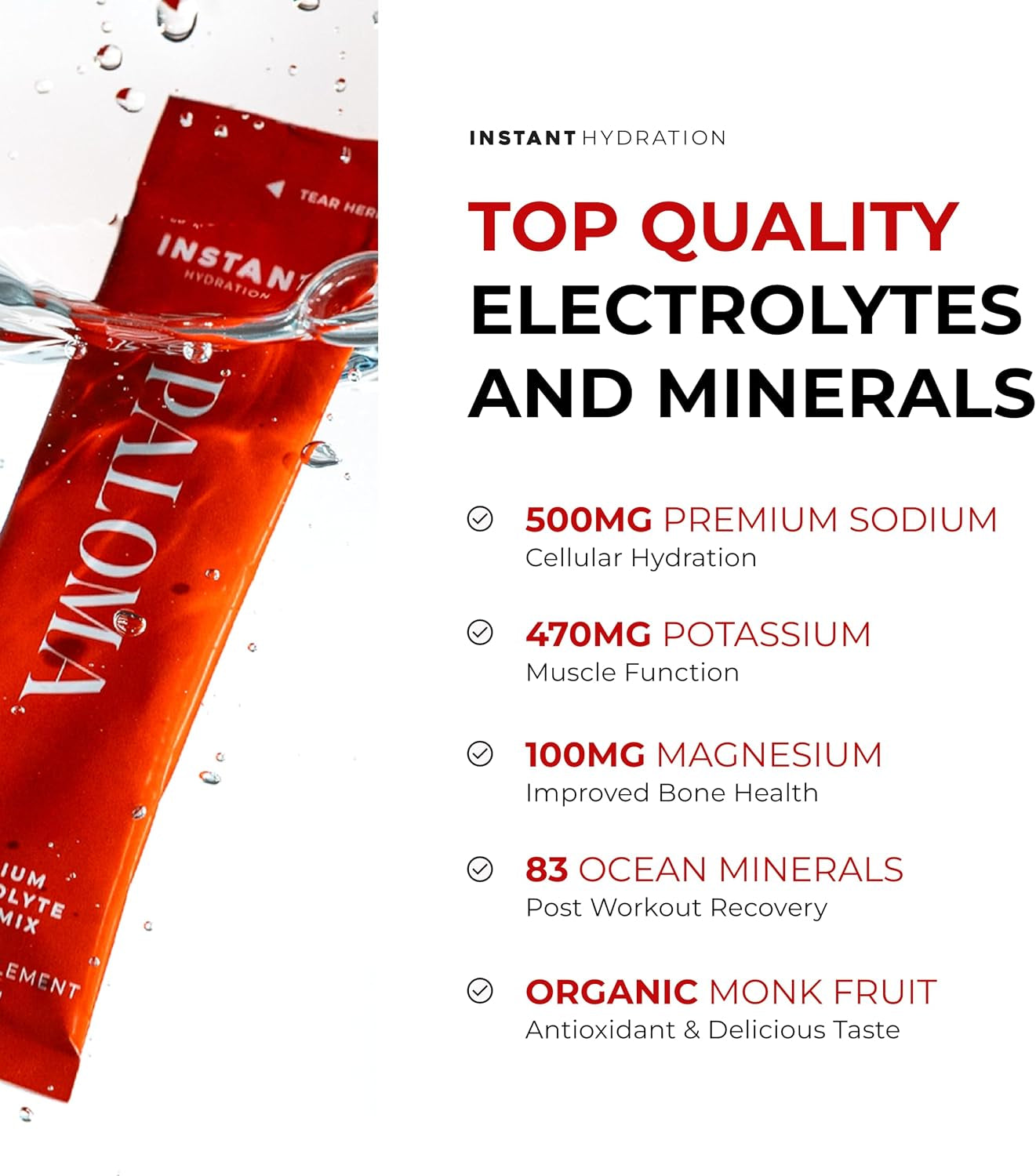 Electrolytes Powder Packets - Paloma Electrolyte Drink Mix - Zero Sugar - Keto, Vegan, Gluten-Free, Non-Gmo - Boost Recovery, Brain Health, Muscle & Tissue Support- 30 Sticks