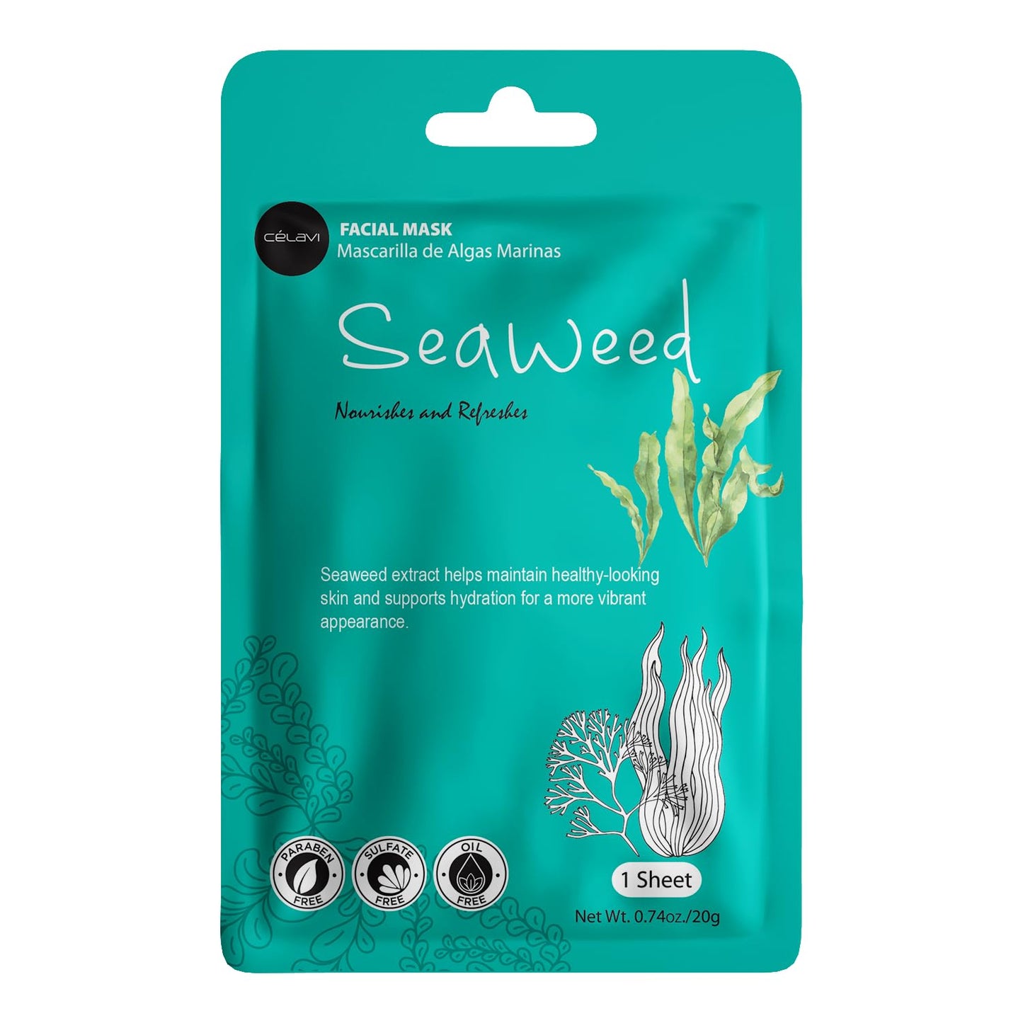 Celavi Essence Facial Face Mask K-Beauty Skincare Korea Skin Care Moisturizing (2 of Each) D Set | Twelve Essence Masks, Two Each of Six Formulas. Ginseng, Seaweed, Rose Water, Coconut and More.