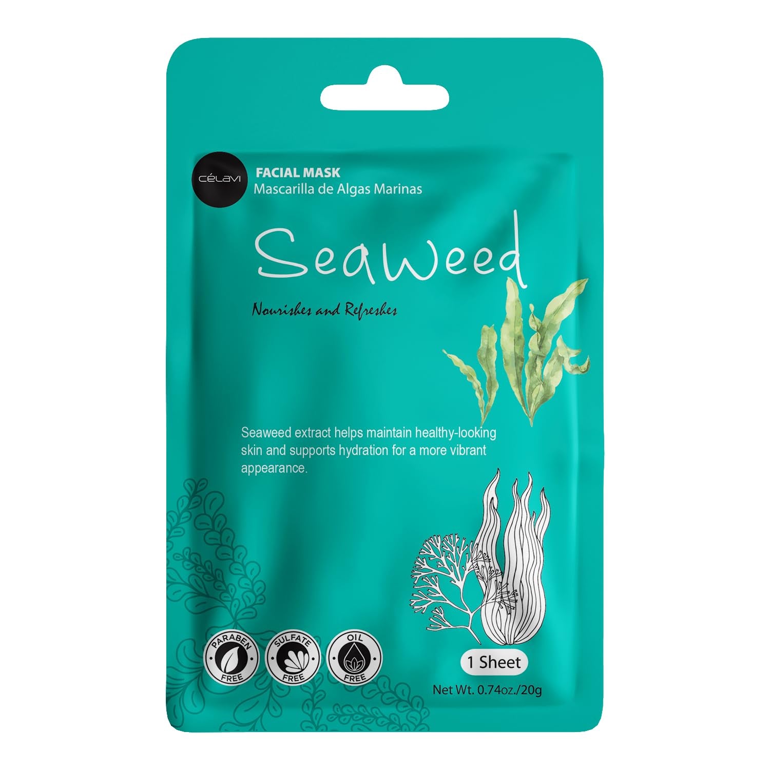 Celavi Essence Facial Face Mask K-Beauty Skincare Korea Skin Care Moisturizing (2 of Each) D Set | Twelve Essence Masks, Two Each of Six Formulas. Ginseng, Seaweed, Rose Water, Coconut and More.