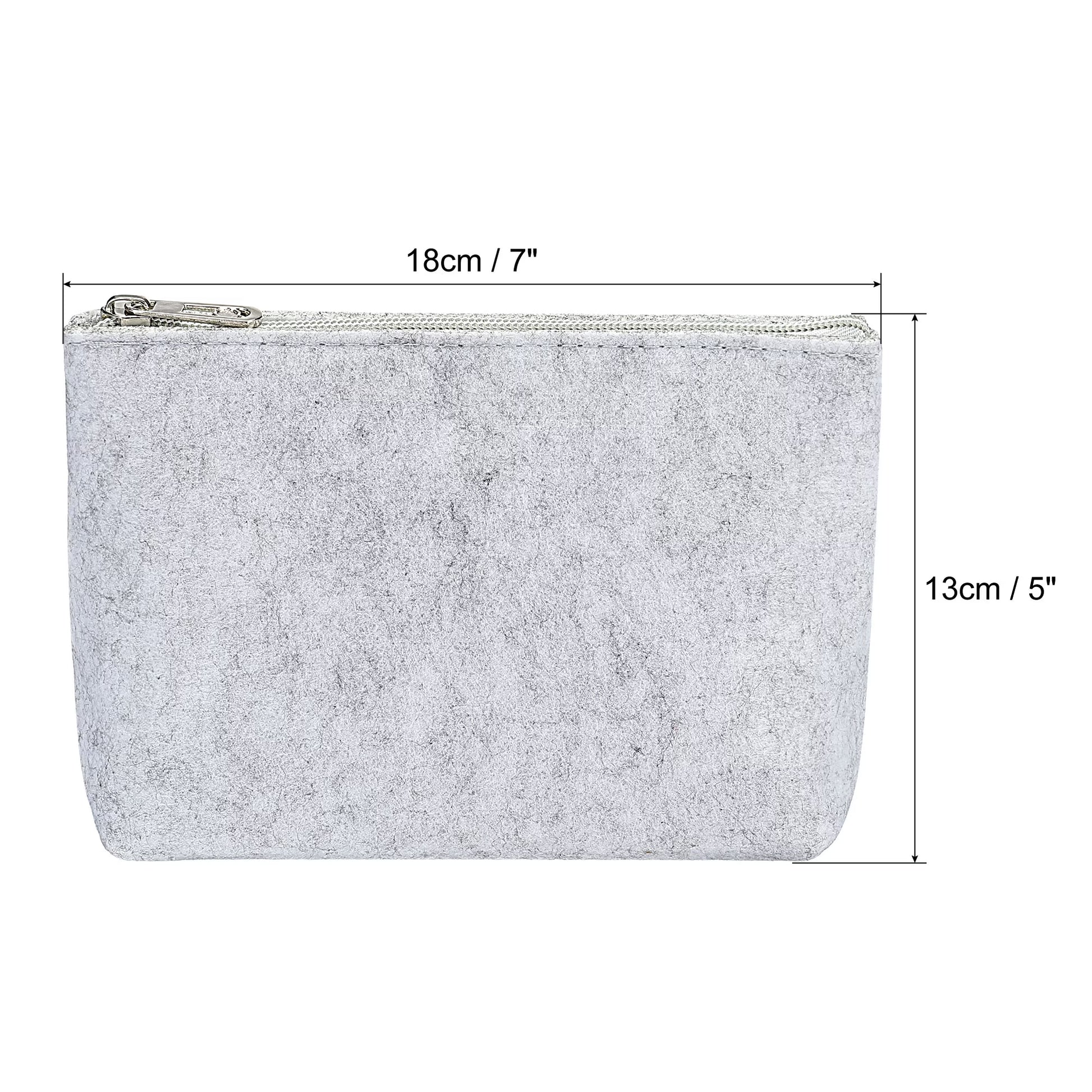 Stationery Storage Zipper Pouch Office Organizer Light Gray