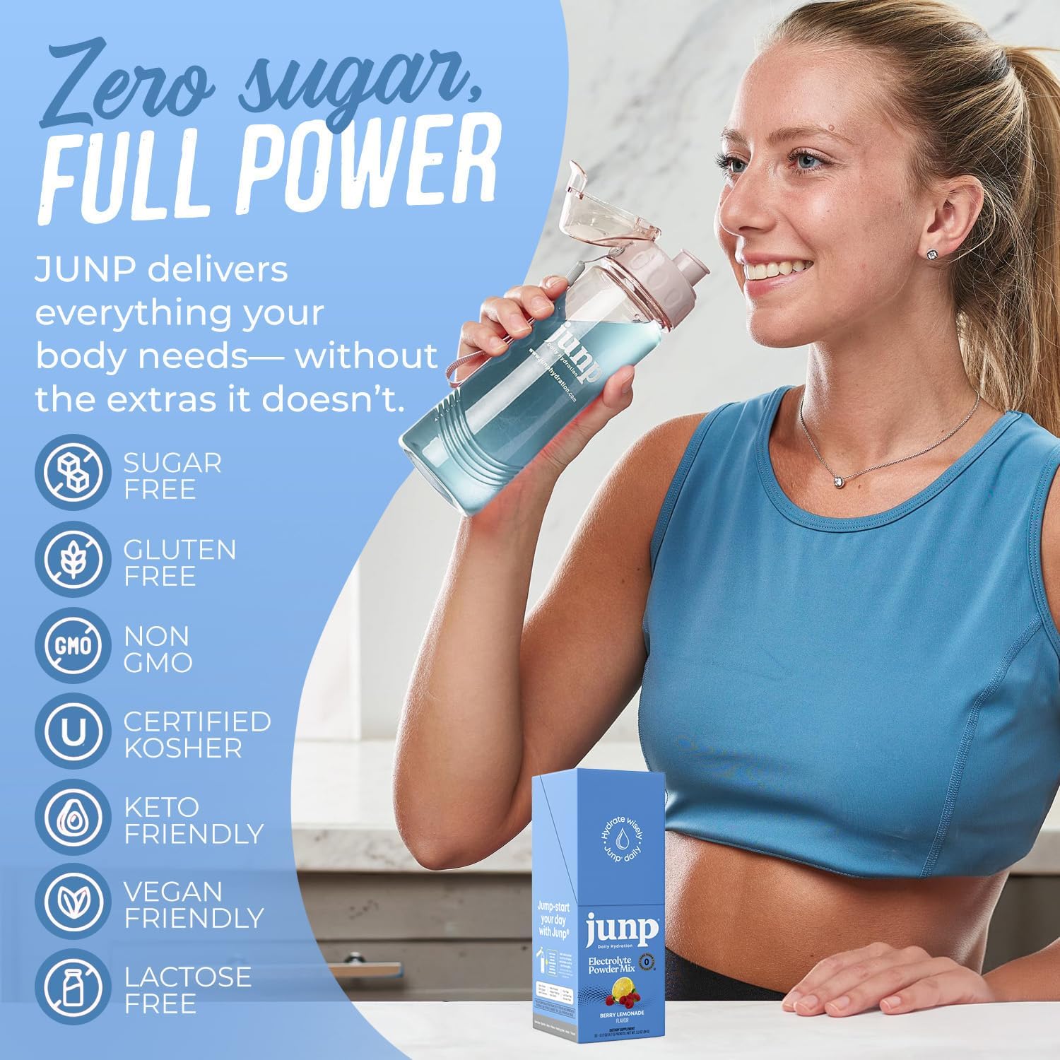 Sugar Free Electrolytes Powder Packets for Water Instant Hydration Packets with Salt & Potassium, Zero Calorie No Carbs No Sugar Electrolyte Drink Mix Sticks, Keto Friendly Berry Lemonade, 20 Ct