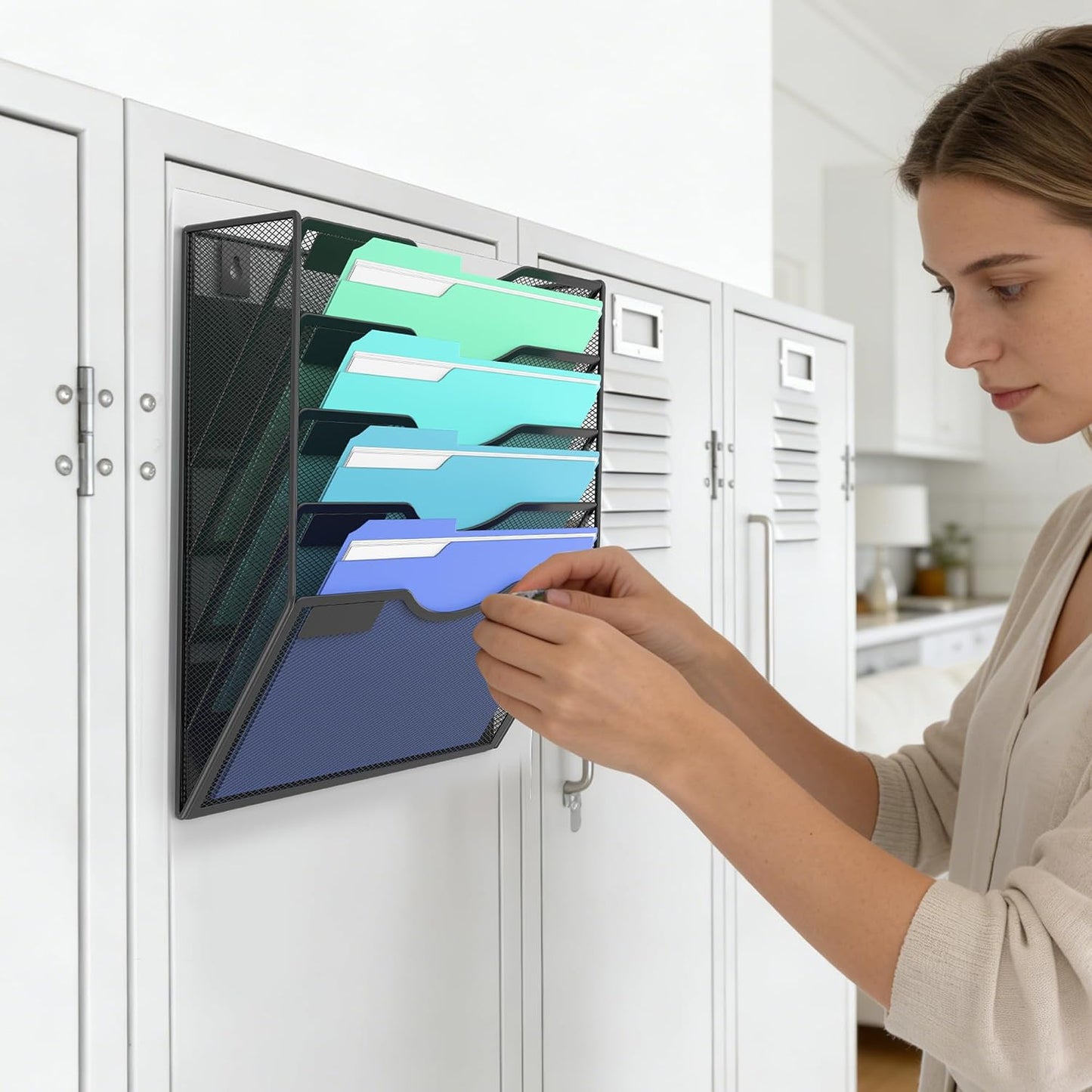Magnetic Wall File Holder – Magnetic Paper & Document Organizer for Home and Office (5 Tier)