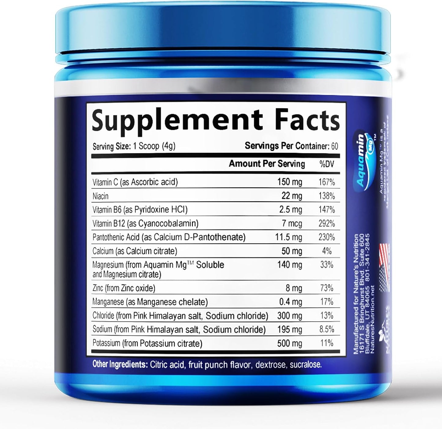 Hydration Electrolyte Powder - Advanced Hydration Formula Daily Liquid Replenisher Drink Mix - Electrolytes Multiplier with Minerals, Potassium & Real Salt - Vegan - Tasty Fruit Flavor - 60 Servings
