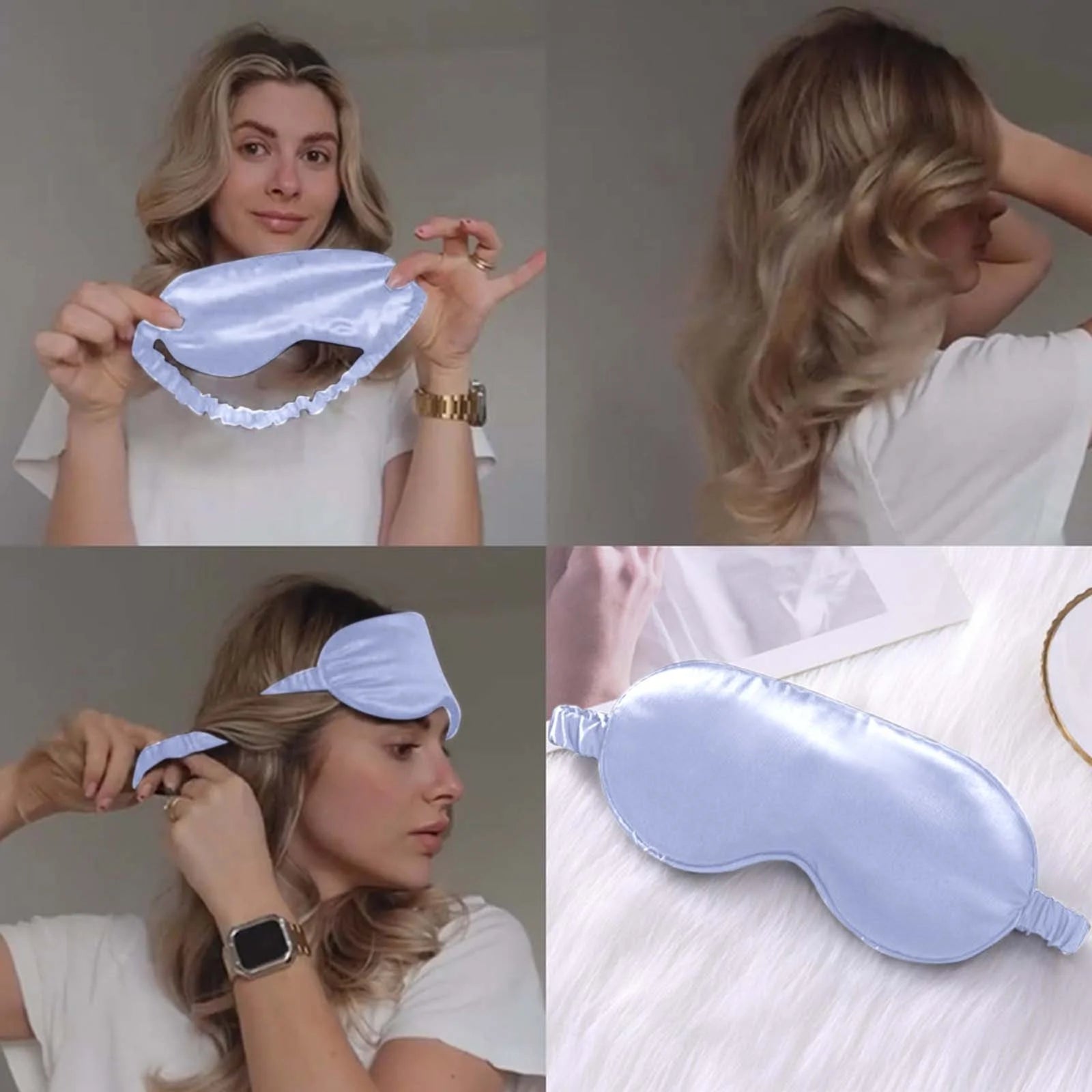 3Pcs Sleep Mask!  Dual-Sided Silk-Like Satin Fabric Eye Cover for Bedroom Travel Office, Blackout Sleep Mask for Women Men, Soft Comfortable Sleeping Eye Mask for Night Rest Nap