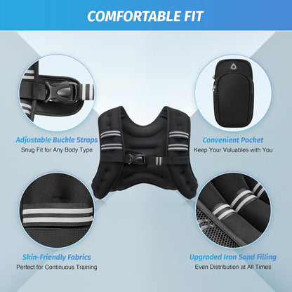 Transform Your Workouts with the Ultimate Weighted Vest - Available in 6 to 30 Pounds for Enhanced Strength Training and Weight Loss!