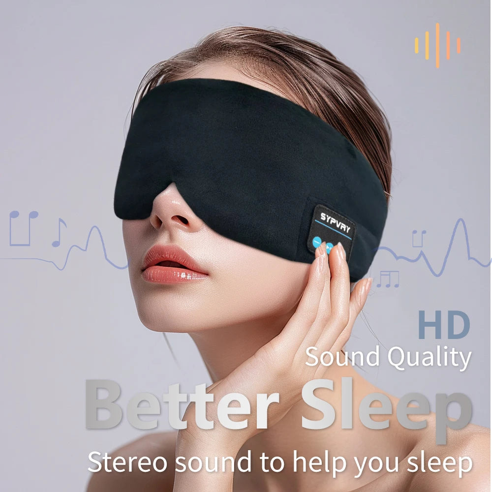 Silk Sleep Mask with Headphones Premium Silk Sleep Mask with Wireless Headphones Comfortable Sleeping Headphones Mask