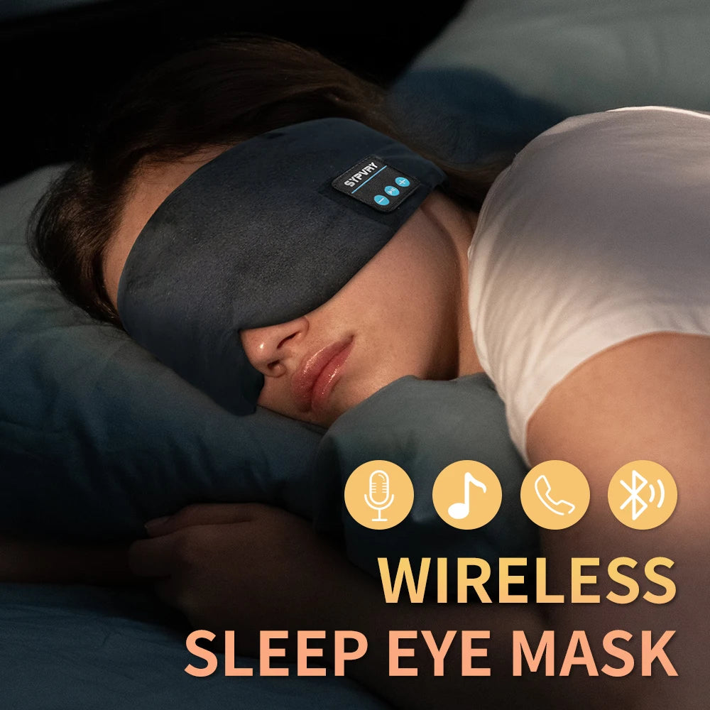 Silk Sleep Mask with Headphones Premium Silk Sleep Mask with Wireless Headphones Comfortable Sleeping Headphones Mask
