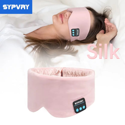 Silk Sleep Mask with Headphones Premium Silk Sleep Mask with Wireless Headphones Comfortable Sleeping Headphones Mask