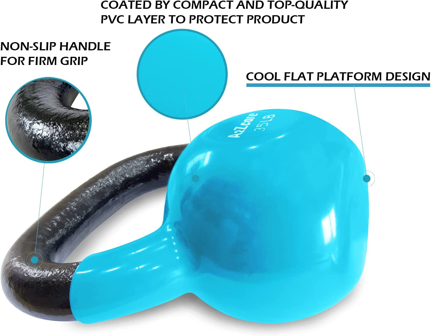 Elevate Your Workout with Our 30lbs Vinyl Coated Kettlebell - Perfect for Cross Training, Body Workouts, and Muscle Building
