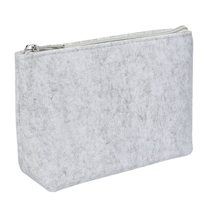 Stationery Storage Zipper Pouch Office Organizer Light Gray