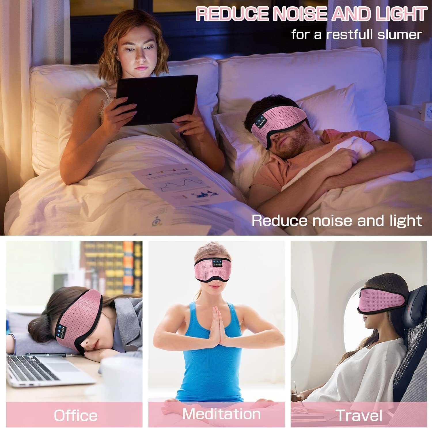 Sleep Mask with Bluetooth Headphones, Sleep Headphones Bluetooth Sleep Mask 3D Sleeping Headphones for Side Sleepers Best Gift and Travel Essential