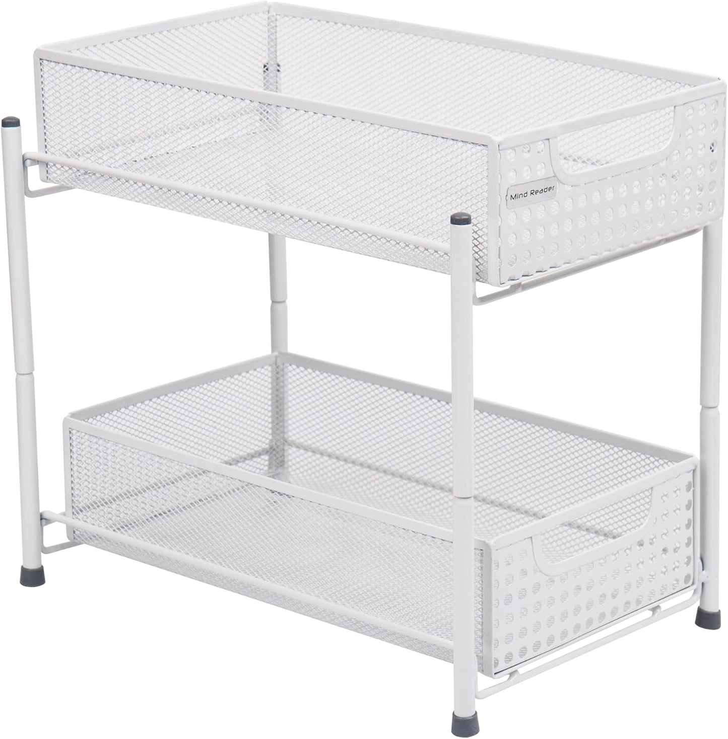 Accessory Organizer, Supply Storage, Desktop, Crafts, Office, Metal Mesh, 8"L X 12.5"W X 11.25"H, White