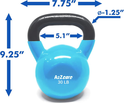 Elevate Your Workout with Our 30lbs Vinyl Coated Kettlebell - Perfect for Cross Training, Body Workouts, and Muscle Building