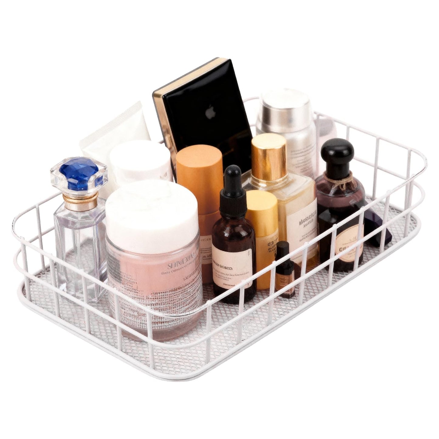 Metal Wire Storage Basket with Handles – Decorative Office Organizer Bin, Sma...