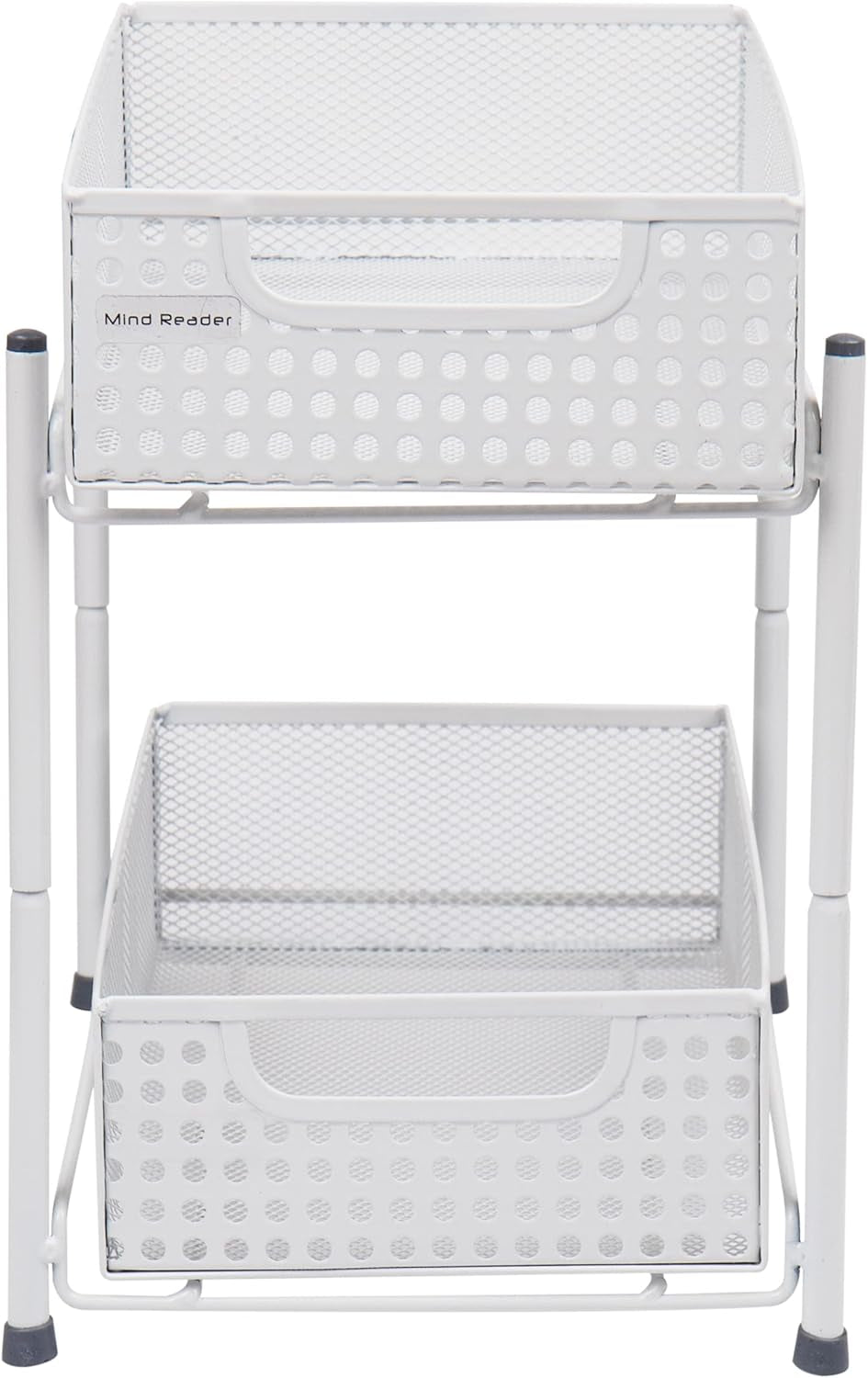Accessory Organizer, Supply Storage, Desktop, Crafts, Office, Metal Mesh, 8"L X 12.5"W X 11.25"H, White