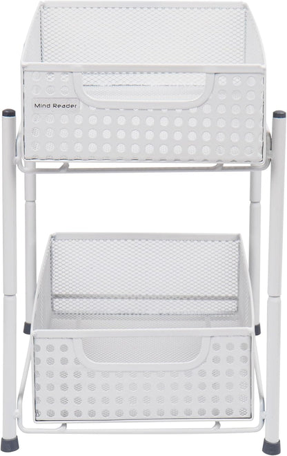 Accessory Organizer, Supply Storage, Desktop, Crafts, Office, Metal Mesh, 8"L X 12.5"W X 11.25"H, White