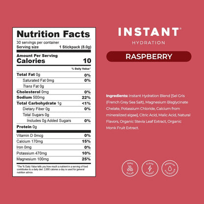 Electrolytes Powder Packets - Raspberry Electrolyte Drink Mix - Zero Sugar - Keto, Vegan, Gluten-Free, Non-Gmo - Boost Recovery, Brain Health, Muscle & Tissue Support- 30 Sticks